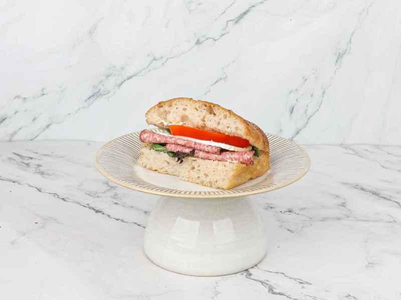 Salami/brie focaccia